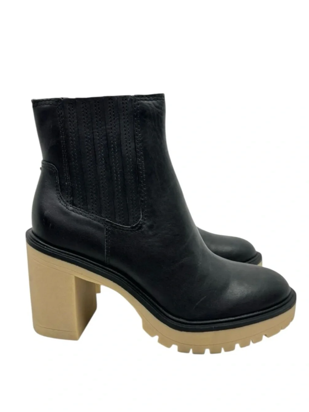 Dolce Vita Caster H2O Black Leather Waterproof Lug Sole Boot 8.5 NIB